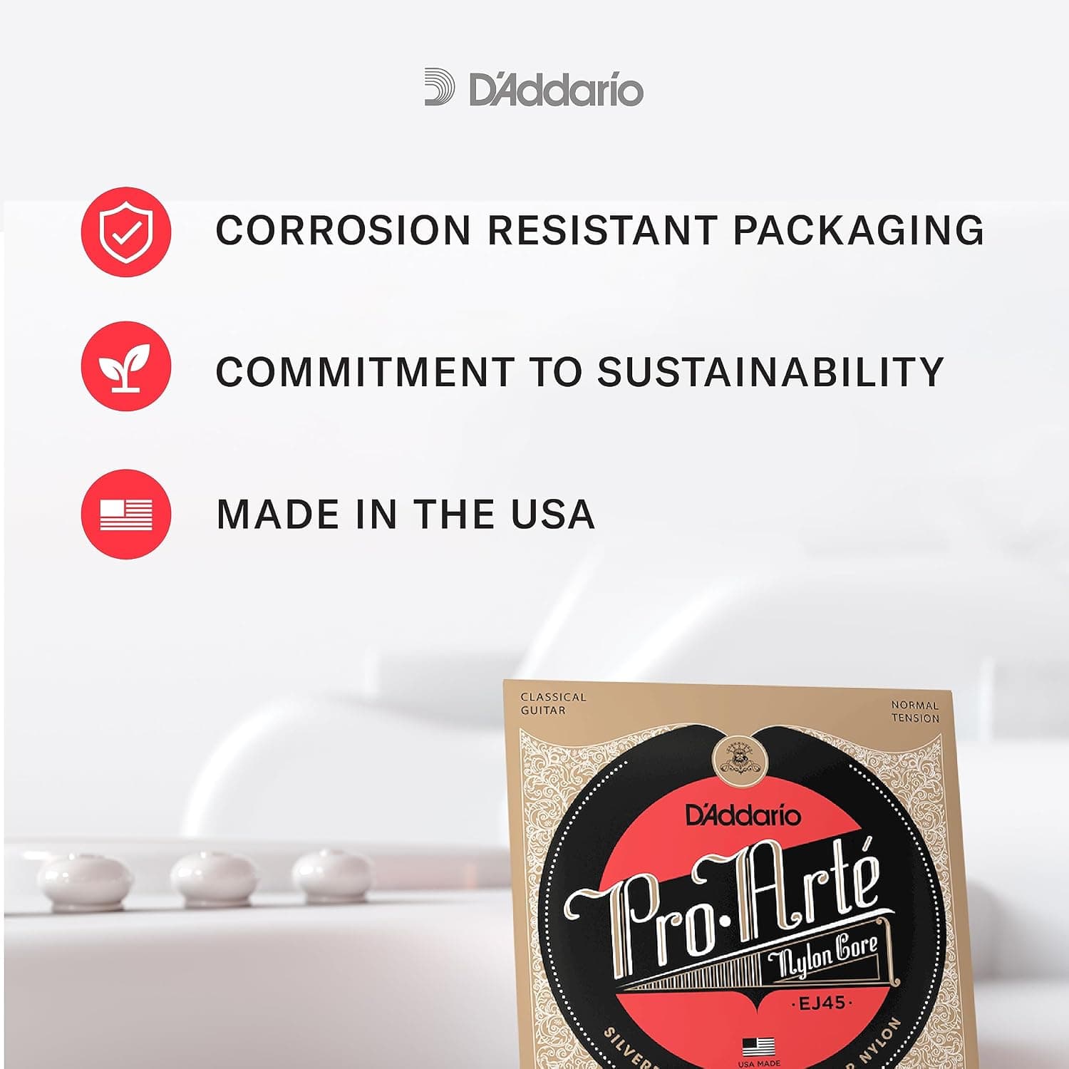 ست سیم گیتار کلاسیک D'Addario Pro-Arte با روکش نقرهای مدل EJ45 ست سیم گیتار کلاسیک D'Addario Pro-Arte با روکش نقرهای مدل EJ45
