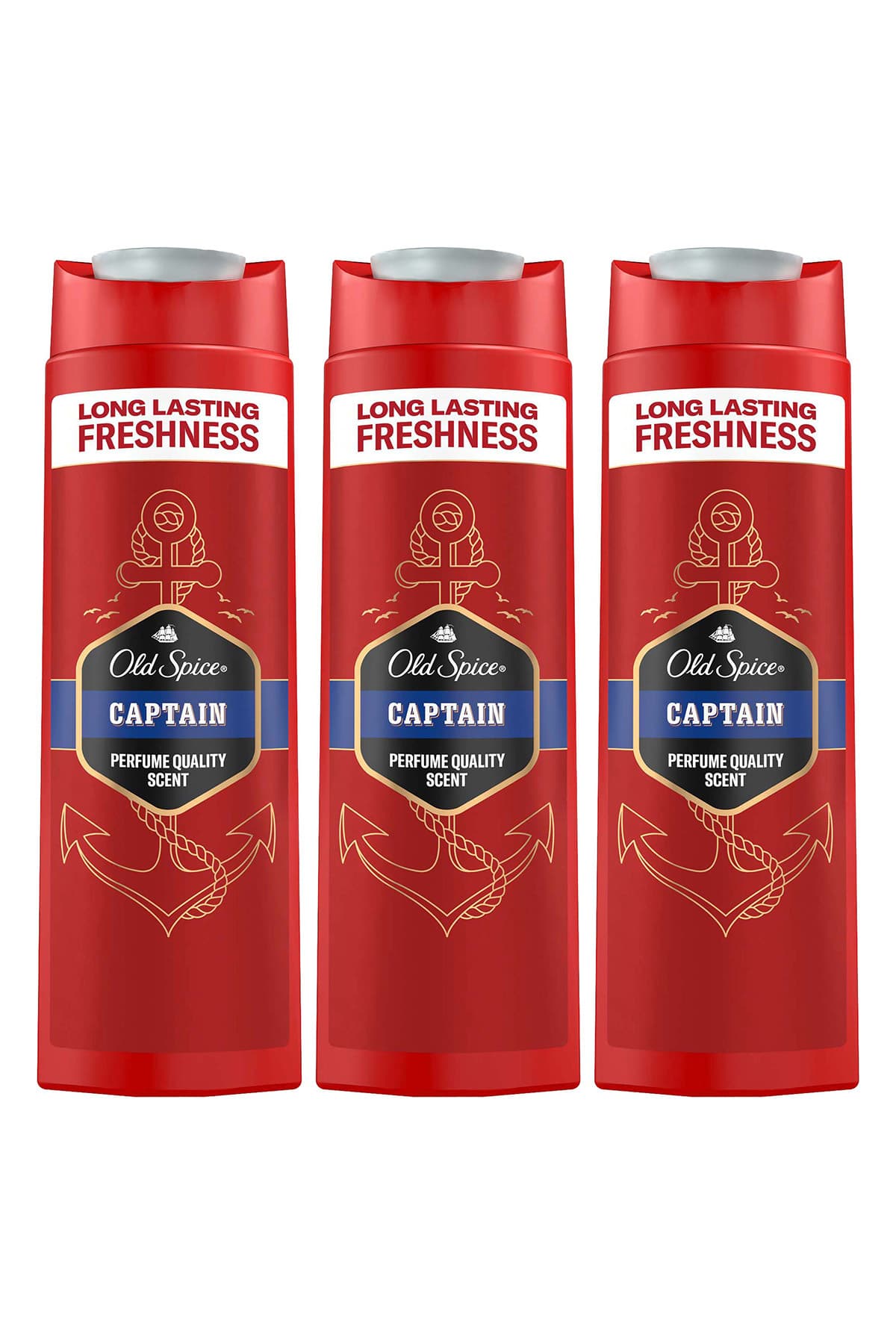 ژل دوش و شامپو مردانه Old Spice Captain، 400 ml x 3 عدد ژل دوش و شامپو مردانه Old Spice Captain، 400 ml x 3 عدد