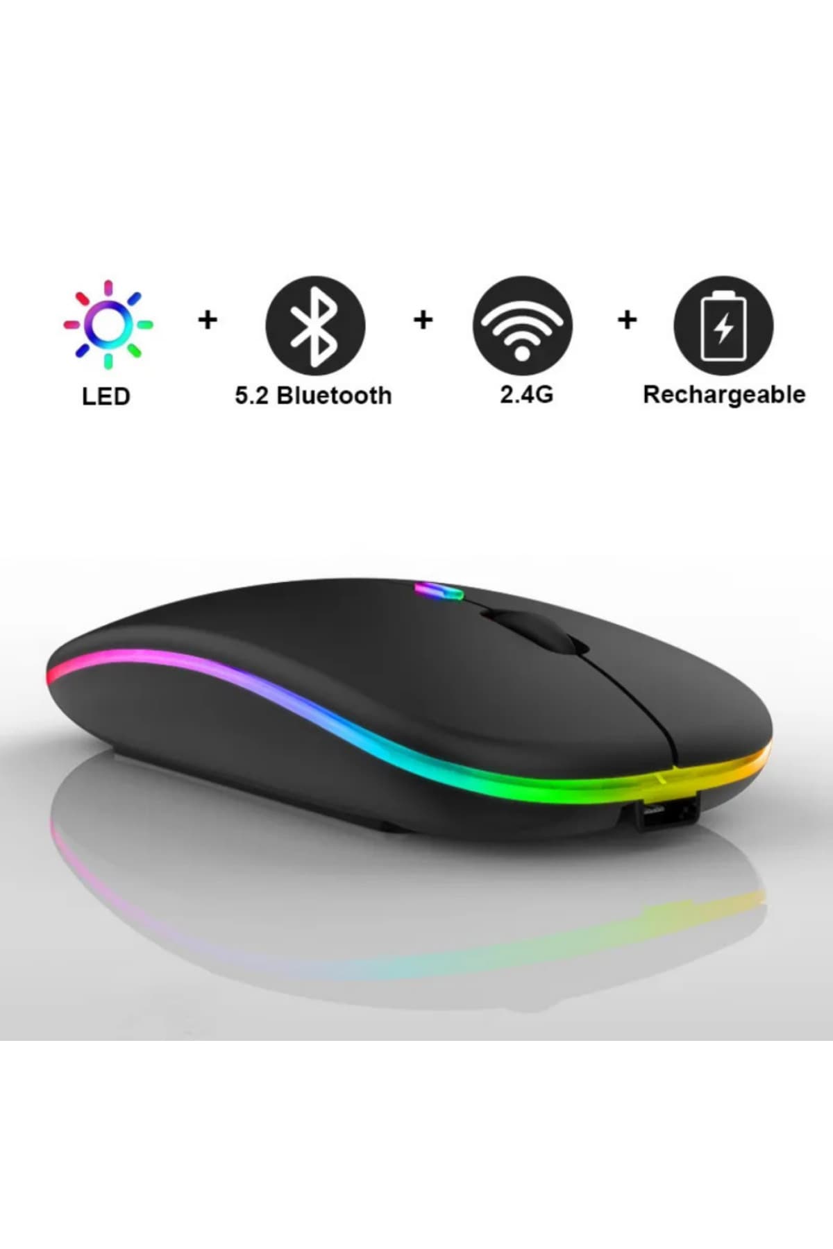 ماوس بیسیم SONEX Bluetooth با LED RGB، قابل شارژ و بیصدا ماوس بیسیم SONEX Bluetooth با LED RGB، قابل شارژ و بیصدا