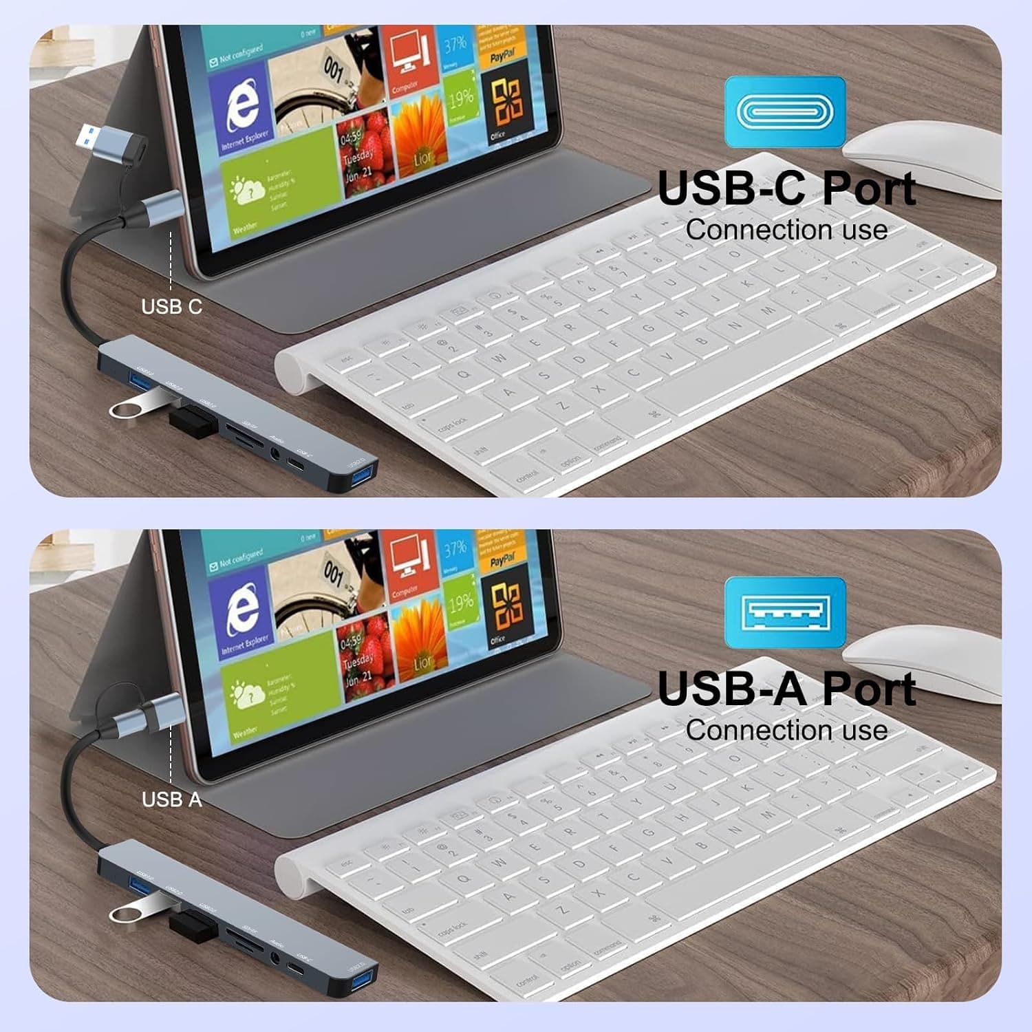 هاب USB-C 8 در 1 برای MacBook Air Loydia با درگاههای USB 3.0، 3 x USB 2.0، SD/TF و 3,5 mm هاب USB-C 8 در 1 برای MacBook Air Loydia با درگاههای USB 3.0، 3 x USB 2.0، SD/TF و 3,5 mm
