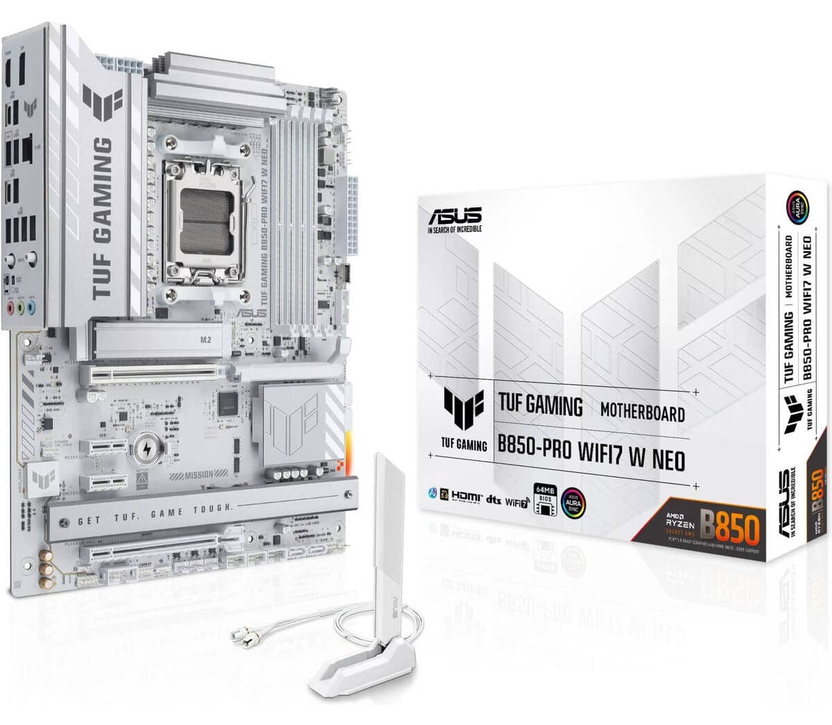 مادربرد ASUS مدل TUF GAMING B850-PRO WIFI7 W NEO چیپست AMD B850 سوکت AM5 DDR5 9000 مادربرد ASUS مدل TUF GAMING B850-PRO WIFI7 W NEO چیپست AMD B850 سوکت AM5 DDR5 9000