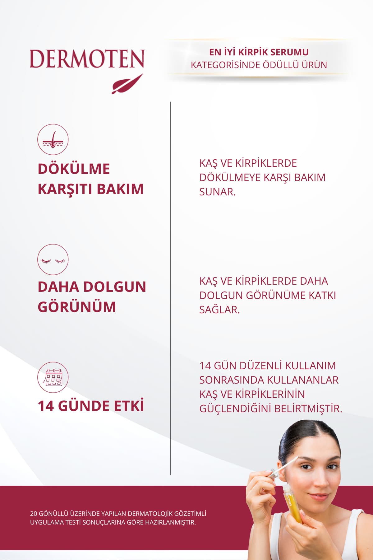 سرم تقویتکننده ابرو و مژه Dermoten با فرمول ۹۸٪ طبیعی حاوی کراتین و ویتامین E 20 ml سرم تقویتکننده ابرو و مژه Dermoten با فرمول ۹۸٪ طبیعی حاوی کراتین و ویتامین E 20 ml