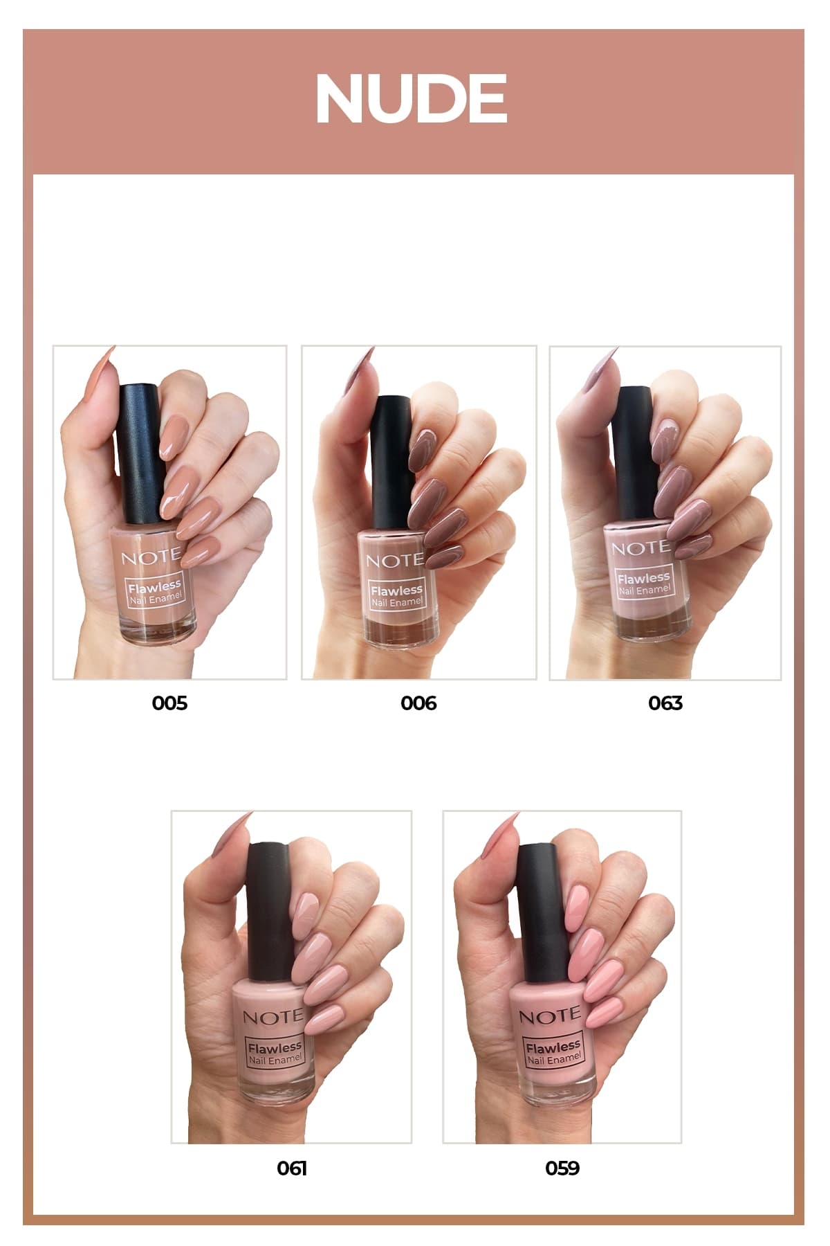ست 5 تایی لاک ناخن Note Cosmetics سری Nail Flawless رنگ نود ست 5 تایی لاک ناخن Note Cosmetics سری Nail Flawless رنگ نود
