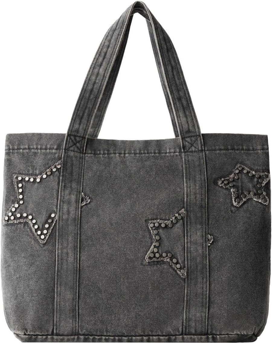 کیف توت زنانه Zara دنیم ستارهدار کیف توت زنانه Zara دنیم ستارهدار