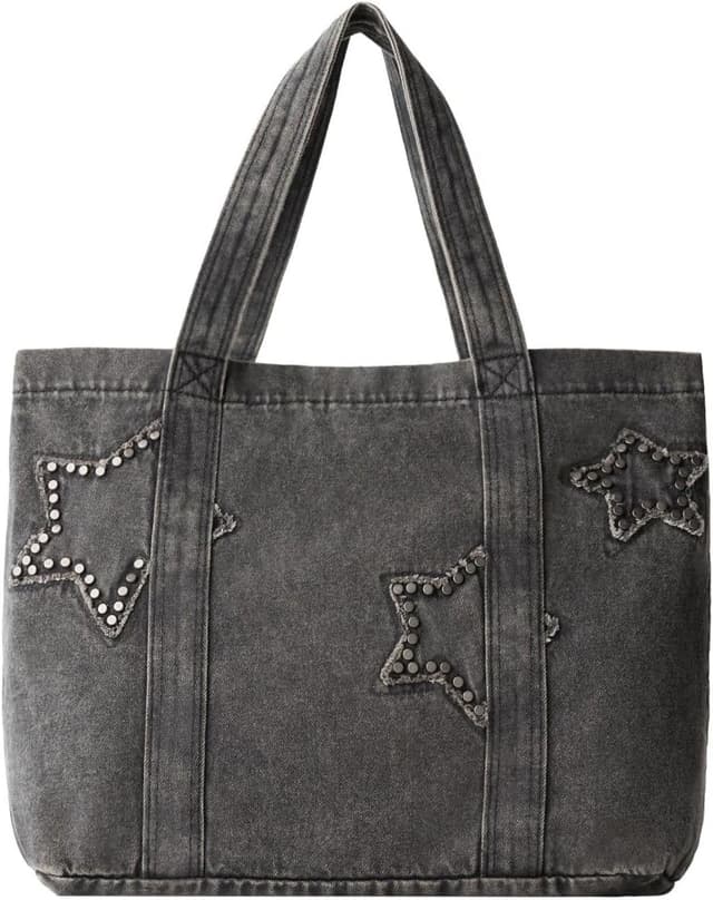 کیف توت زنانه Zara دنیم ستارهدار کیف توت زنانه Zara دنیم ستارهدار