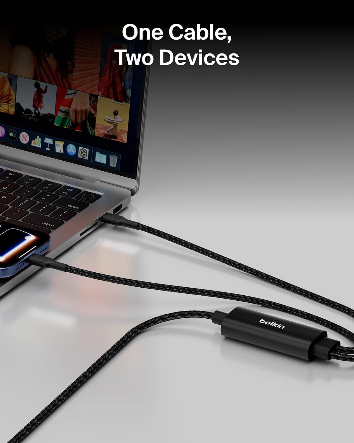 کابل شارژ Belkin BoostCharge Pro USB C به USB C 140W بافتدار مشکی کابل شارژ Belkin BoostCharge Pro USB C به USB C 140W بافتدار مشکی