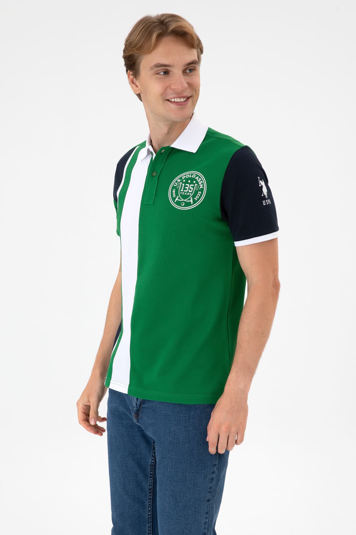 تیشرت مردانه U.S. Polo Assn. فیت معمولی یقه پولو سبز مدل 50299800-VR054 تیشرت مردانه U.S. Polo Assn. فیت معمولی یقه پولو سبز مدل 50299800-VR054
