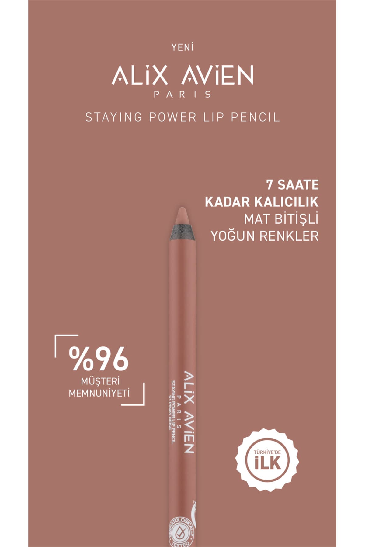 مداد لب نرم و بادوام Alix Avien ضد آب مدل Staying Power Lip Pencil 51 Pinky Beige مداد لب نرم و بادوام Alix Avien ضد آب مدل Staying Power Lip Pencil 51 Pinky Beige