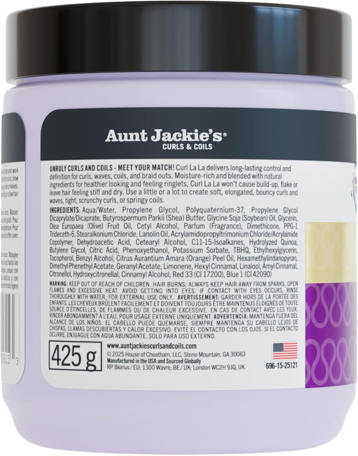 کاستارد حالتدهنده فرِ مو Aunt Jackie's Curl La La با رایحه میوهای 426g کاستارد حالتدهنده فرِ مو Aunt Jackie's Curl La La با رایحه میوهای 426g
