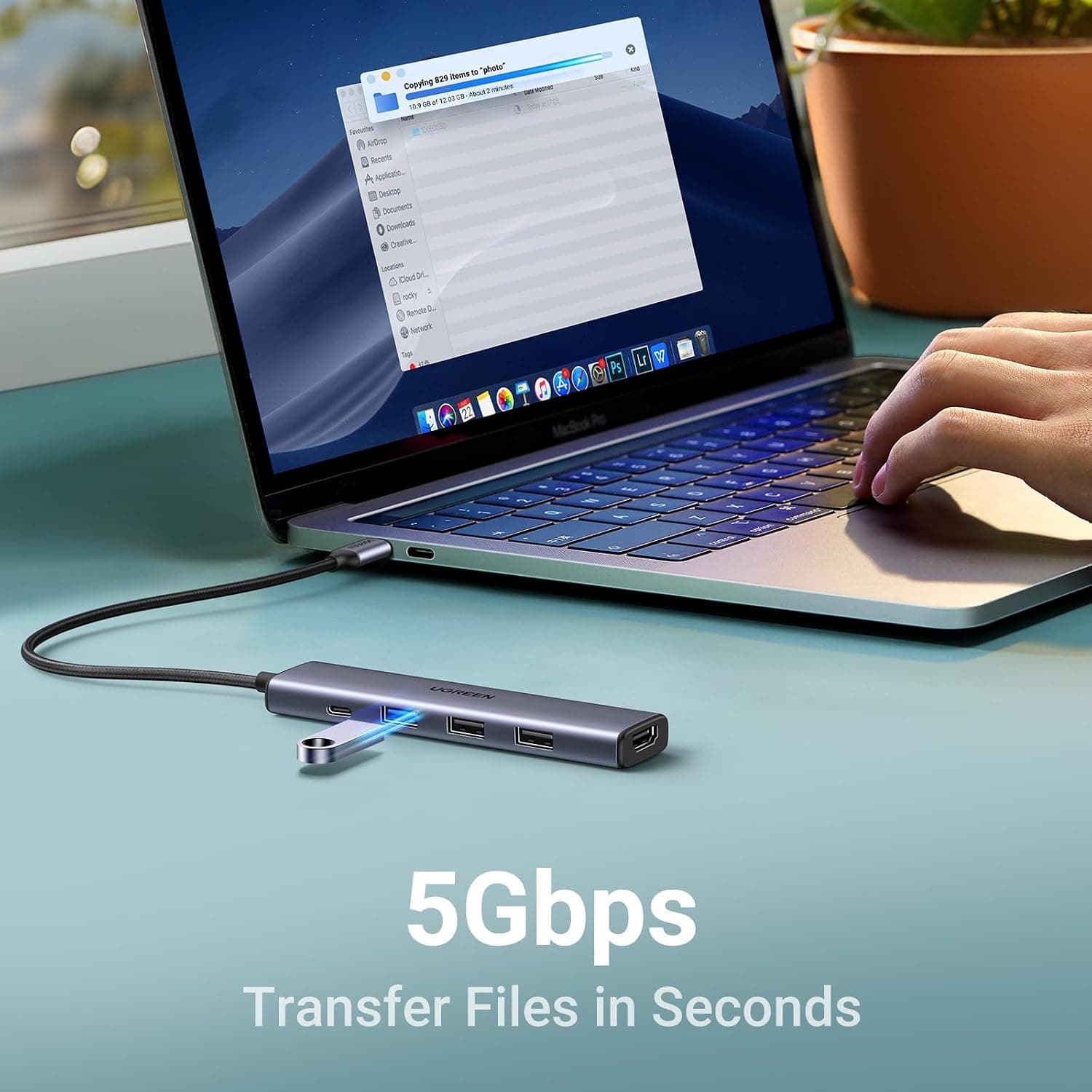 هاب USB C UGREEN با USB A 3.0، PD 100W و HDMI 4K سازگار با MacBook Pro/Air، iPad Pro/Air، Surface Pro/Go و Galaxy Tab، Galaxy S23/S22 هاب USB C UGREEN با USB A 3.0، PD 100W و HDMI 4K سازگار با MacBook Pro/Air، iPad Pro/Air، Surface Pro/Go و Galaxy Tab، Galaxy S23/S22