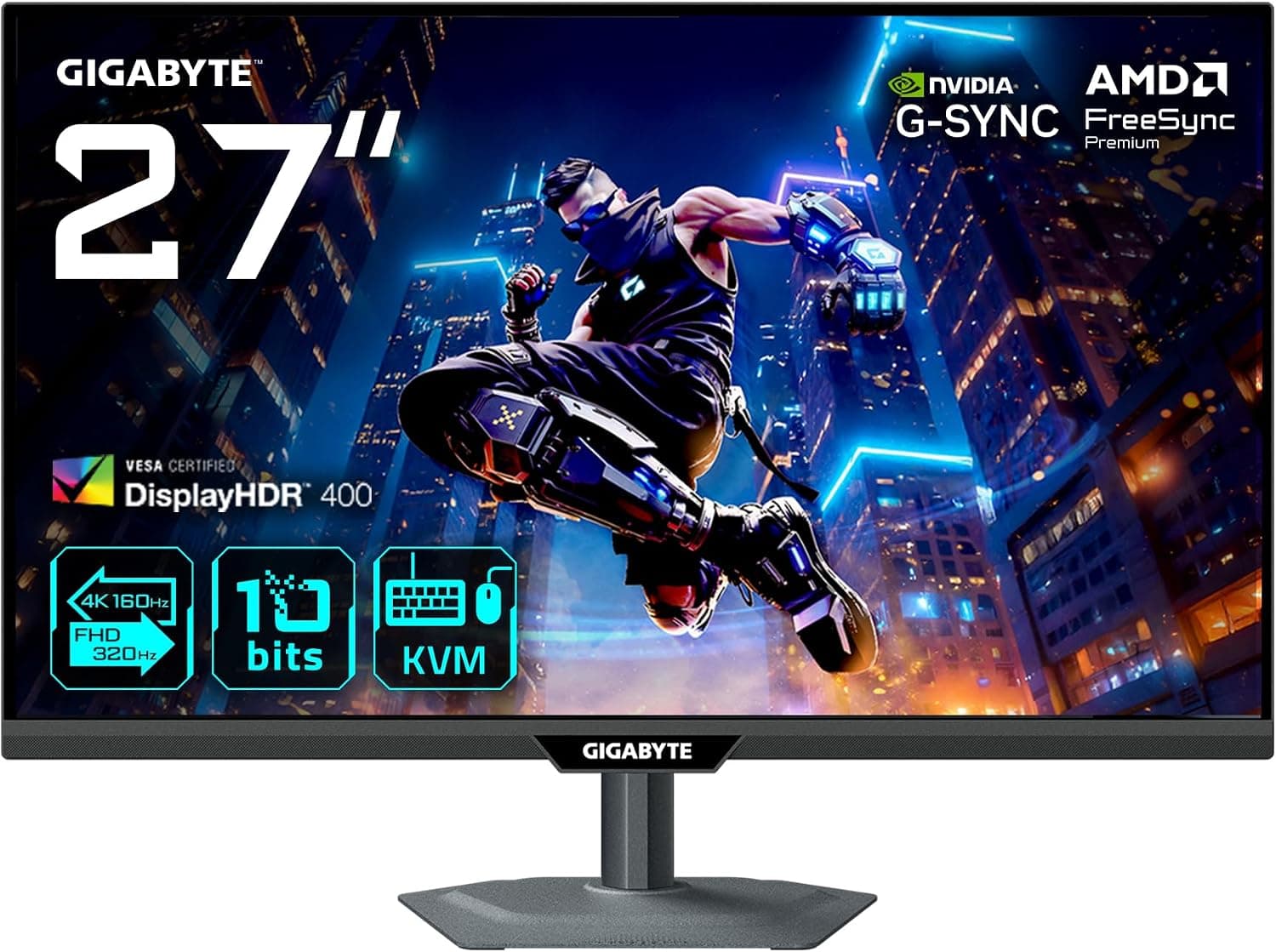 مانیتور گیمینگ GIGABYTE دوحالته 27" SS IPS، 4K UHD 160Hz / FHD 320Hz مدل M27UP مانیتور گیمینگ GIGABYTE دوحالته 27" SS IPS، 4K UHD 160Hz / FHD 320Hz مدل M27UP