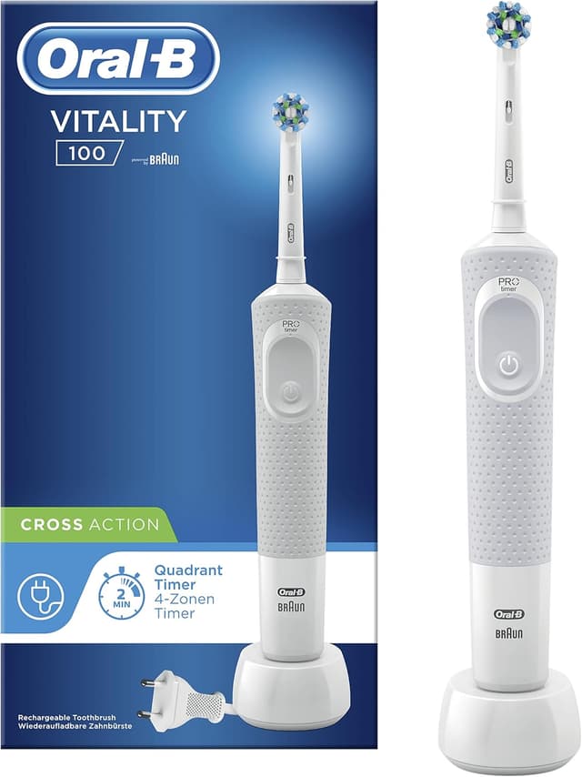 مسواک برقی شارژی Oral-B Vitality 100 سفید با دوشاخه UAE 3 Pin مسواک برقی شارژی Oral-B Vitality 100 سفید با دوشاخه UAE 3 Pin