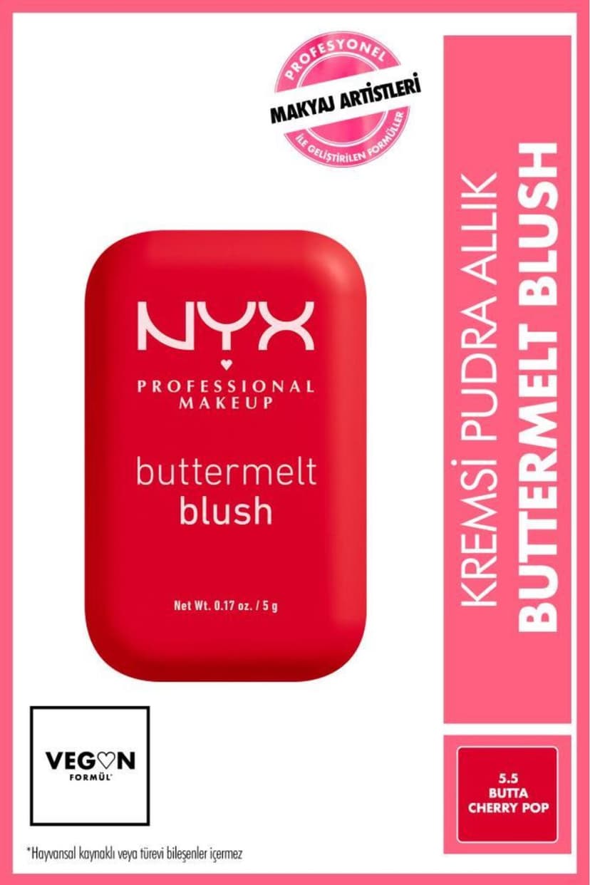 رژگونه کرمی پودری NYX Professional Makeup Buttermelt Blush 5.5 Butta Cherry Pop رژگونه کرمی پودری NYX Professional Makeup Buttermelt Blush 5.5 Butta Cherry Pop