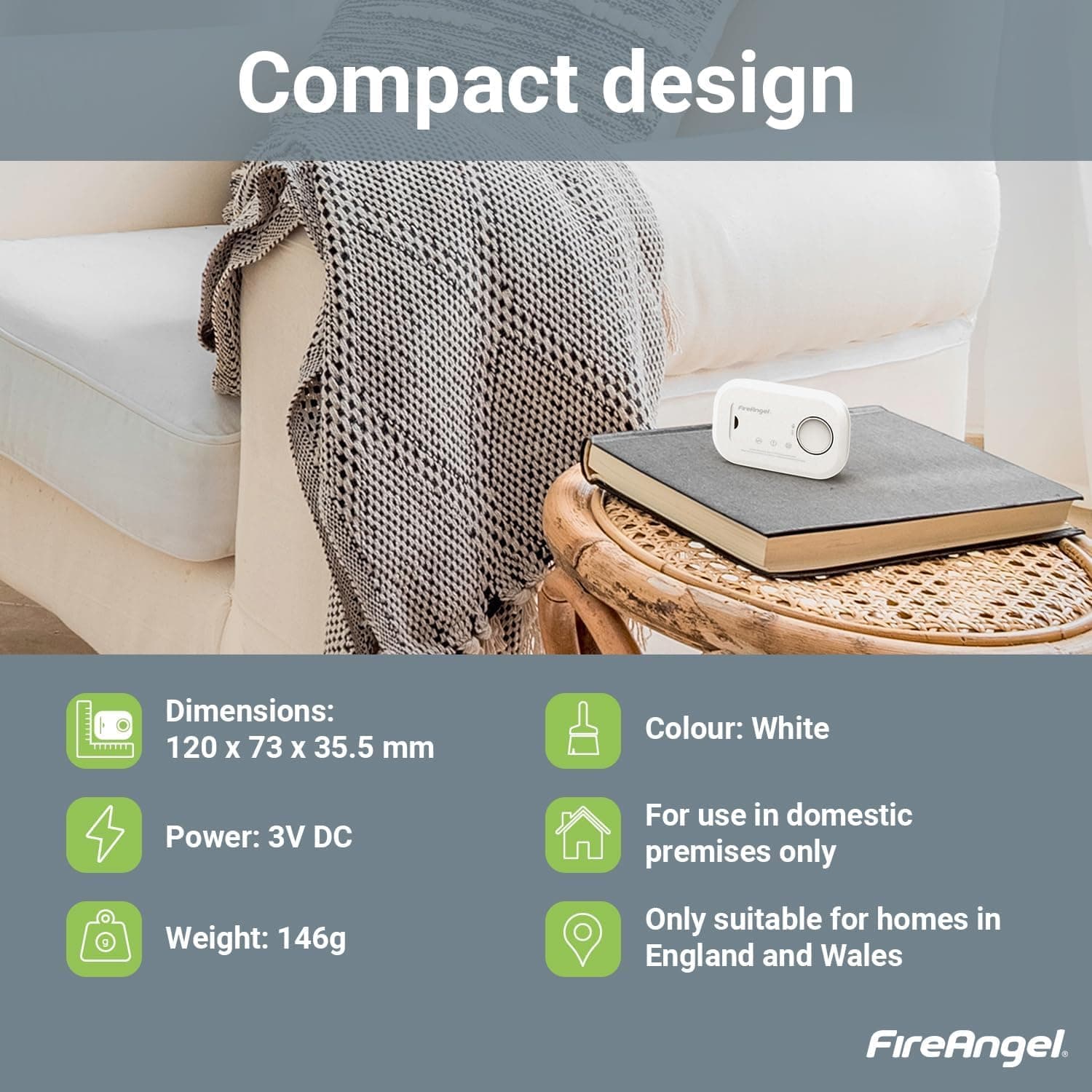 آشکارساز منواکسید کربن و آلارم FireAngel مدل FA6813-EUX10 با باتری قابل تعویض آشکارساز منواکسید کربن و آلارم FireAngel مدل FA6813-EUX10 با باتری قابل تعویض