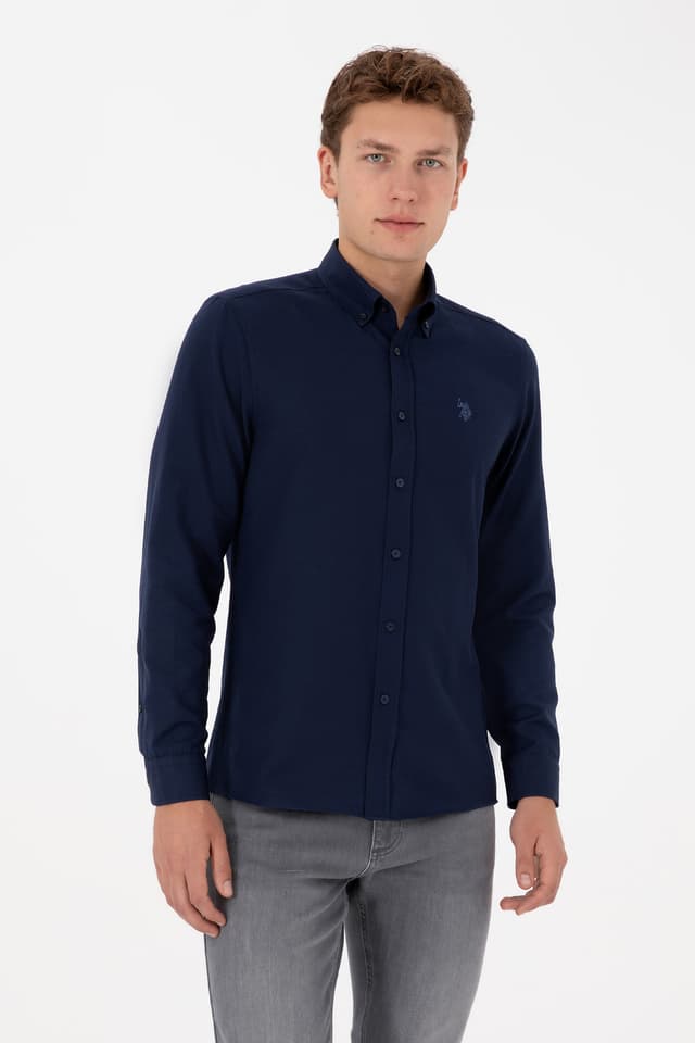 پیراهن مردانه U.S. Polo Assn. ساده آستینبلند سرمهای مدل 50316723-VR033 پیراهن مردانه U.S. Polo Assn. ساده آستینبلند سرمهای مدل 50316723-VR033