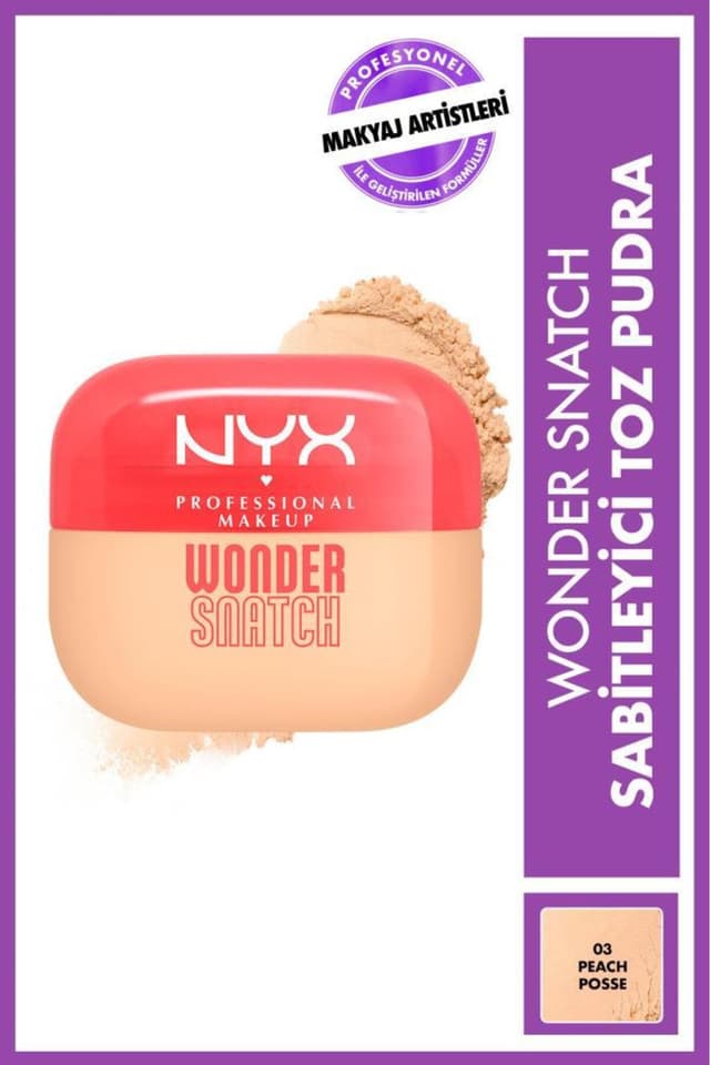 پودر فیکسکننده NYX Professional Makeup Wonder Snatch رنگ 03 Peach Posse پودر فیکسکننده NYX Professional Makeup Wonder Snatch رنگ 03 Peach Posse