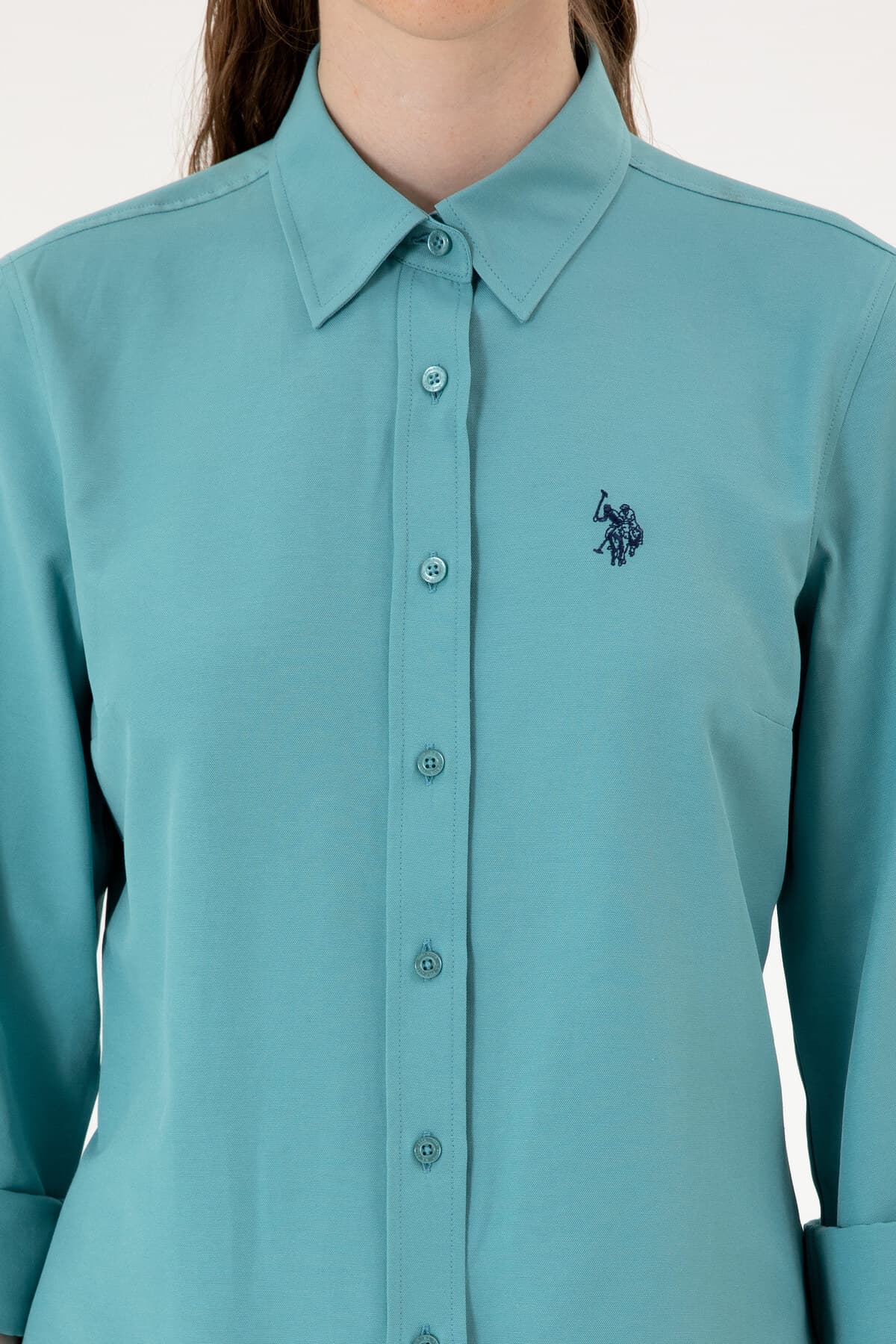 پیراهن زنانه U.S. Polo Assn. نعنایی آستین بلند بیسیک مدل 50316711-VR152 پیراهن زنانه U.S. Polo Assn. نعنایی آستین بلند بیسیک مدل 50316711-VR152