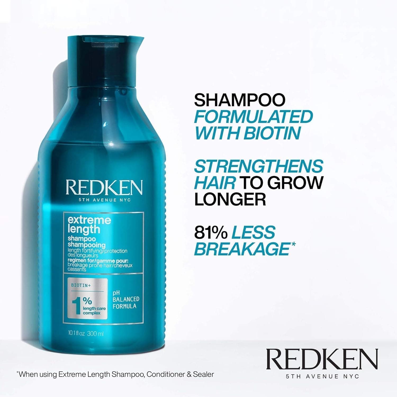 شامپو بیوتین Redken Extreme Length مخصوص موهای بلندتر 300ml شامپو بیوتین Redken Extreme Length مخصوص موهای بلندتر 300ml