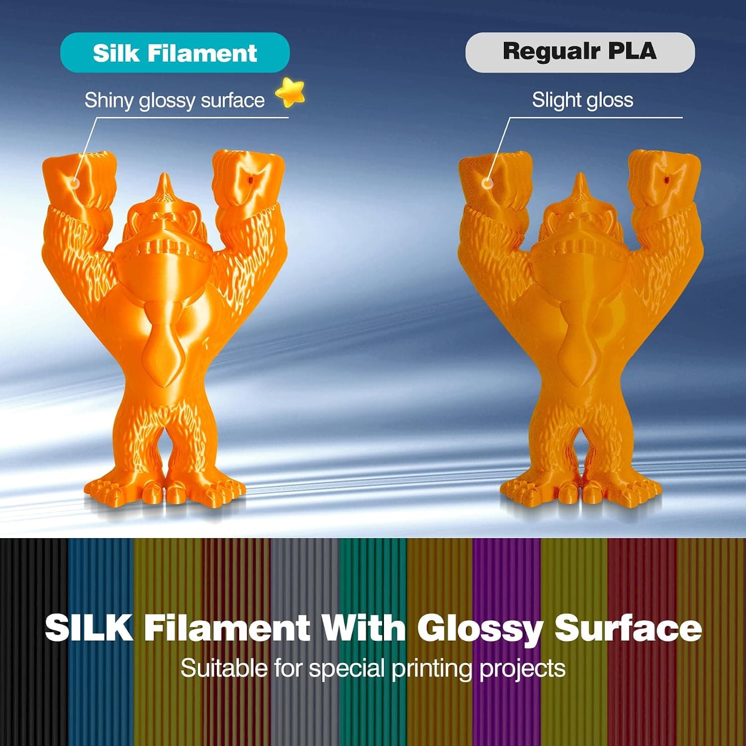 فیلامنت پرینتر سه بعدی SUNLU PLA+ ابریشمی 1.75mm نقرهای فیلامنت پرینتر سه بعدی SUNLU PLA+ ابریشمی 1.75mm نقرهای