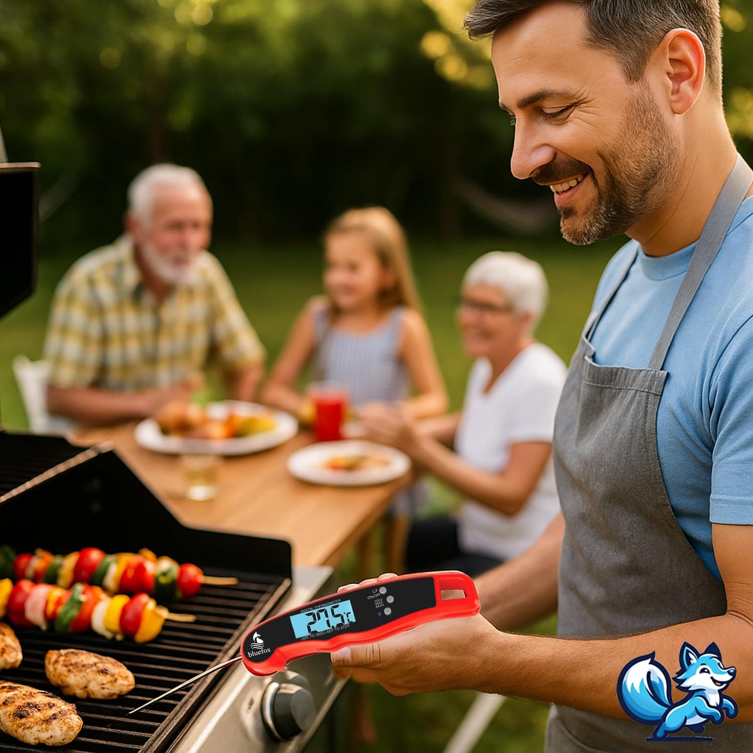 ترمومتر دیجیتال آشپزخانه Bluefox مغناطیسی تاشو، پروب ۲۴۰ درجهای، -50 تا 300°C ترمومتر دیجیتال آشپزخانه Bluefox مغناطیسی تاشو، پروب ۲۴۰ درجهای، -50 تا 300°C