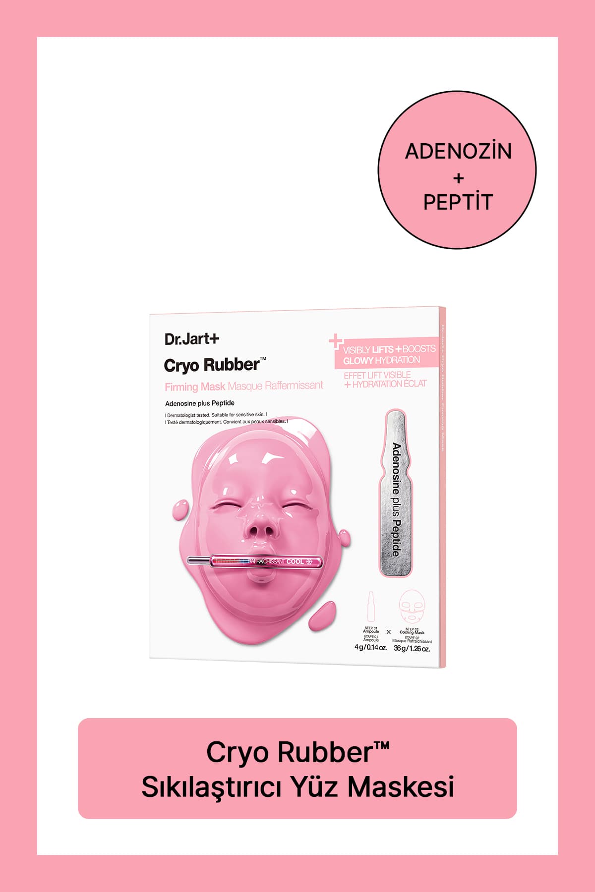ماسک سفتکننده Dr.Jart+ Cryo Rubber حاوی آدنوزین و پپتید 40GM/1.4OZ ماسک سفتکننده Dr.Jart+ Cryo Rubber حاوی آدنوزین و پپتید 40GM/1.4OZ