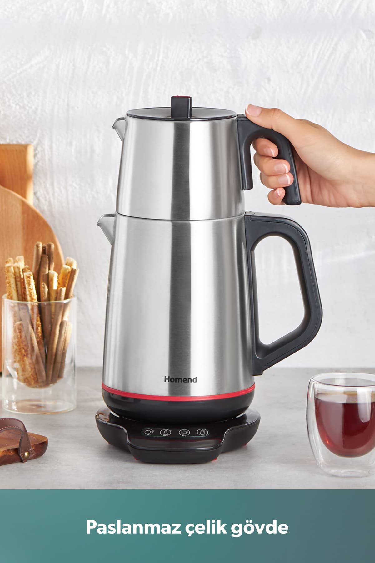 چایساز گویا HOMEND Royaltea استیل ضدزنگ مشکی 1800 W مدل 1708H چایساز گویا HOMEND Royaltea استیل ضدزنگ مشکی 1800 W مدل 1708H