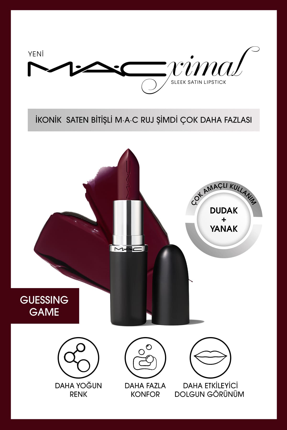 رژ لب Mac سری MACximal Sleek Satin با پایان ساتن مدل Paramount 3.5g رژ لب Mac سری MACximal Sleek Satin با پایان ساتن مدل Paramount 3.5g