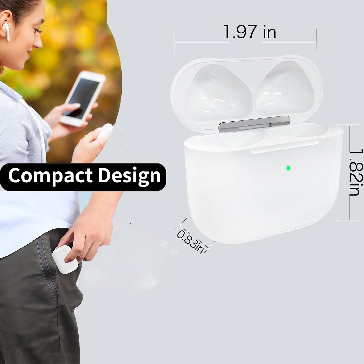 کیف شارژ بیسیم Alimingyan سازگار با AirPods نسل چهارم کیف شارژ بیسیم Alimingyan سازگار با AirPods نسل چهارم
