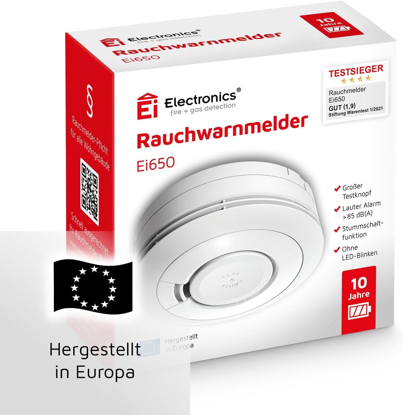 هشداردهنده دود Ei Electronics سفید با عمر ۱۰ ساله مدل Ei650 بسته 1 عددی 3 voltsV هشداردهنده دود Ei Electronics سفید با عمر ۱۰ ساله مدل Ei650 بسته 1 عددی 3 voltsV