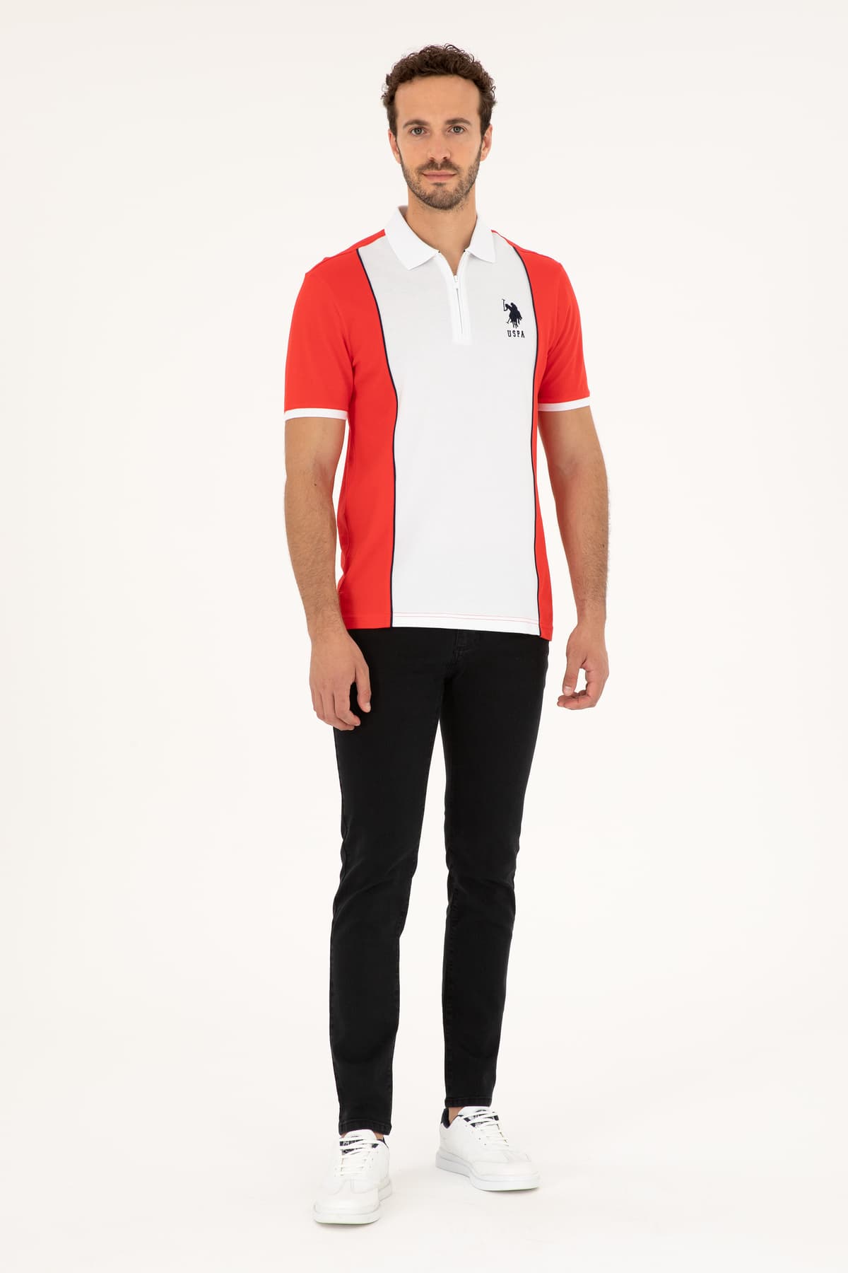 تیشرت مردانه U.S. Polo Assn. فیت معمولی یقه پولو قرمز مدل 50281945-VR030 تیشرت مردانه U.S. Polo Assn. فیت معمولی یقه پولو قرمز مدل 50281945-VR030