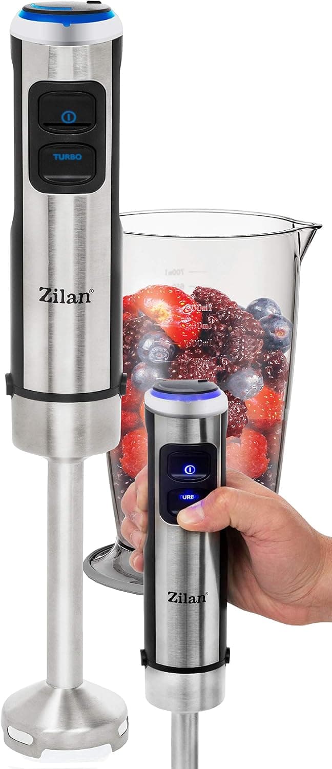 میکسر دستی Zilan با بدنه فولادی ضدزنگ توان 1200 Watt و چراغ LED میکسر دستی Zilan با بدنه فولادی ضدزنگ توان 1200 Watt و چراغ LED