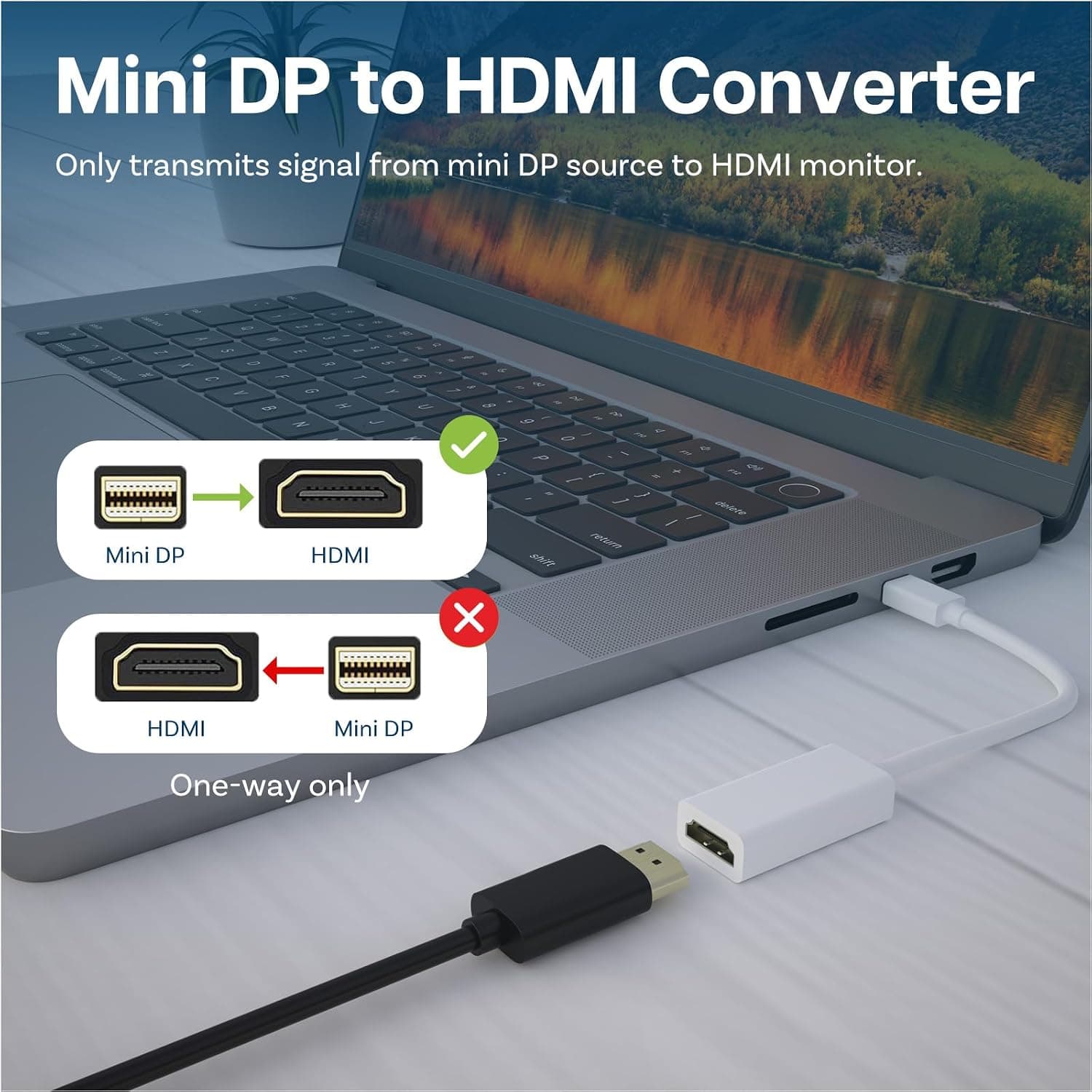 آداپتور Mini DP (Thunderbolt) به HDMI سازگار با MacBook Pro، MacBook Air، Mac Mini و Microsoft Surface Pro 3/4 MMOBIEL سفید آداپتور Mini DP (Thunderbolt) به HDMI سازگار با MacBook Pro، MacBook Air، Mac Mini و Microsoft Surface Pro 3/4 MMOBIEL سفید