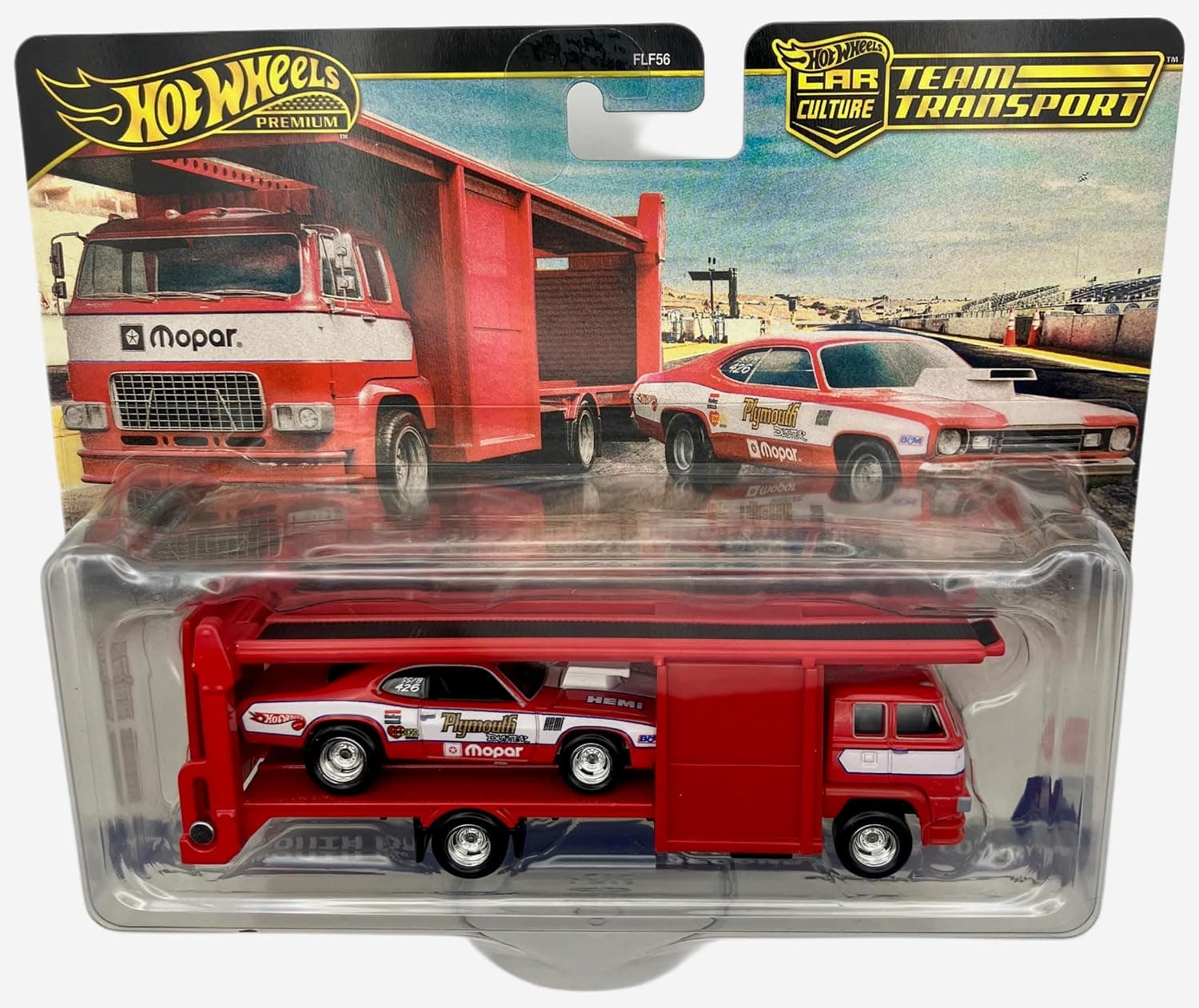ماکت ماشین Hot Wheels Team Transport Plymouth Duster 1973 کامیون دو طبقه #82 مقیاس 1:64 ماکت ماشین Hot Wheels Team Transport Plymouth Duster 1973 کامیون دو طبقه #82 مقیاس 1:64