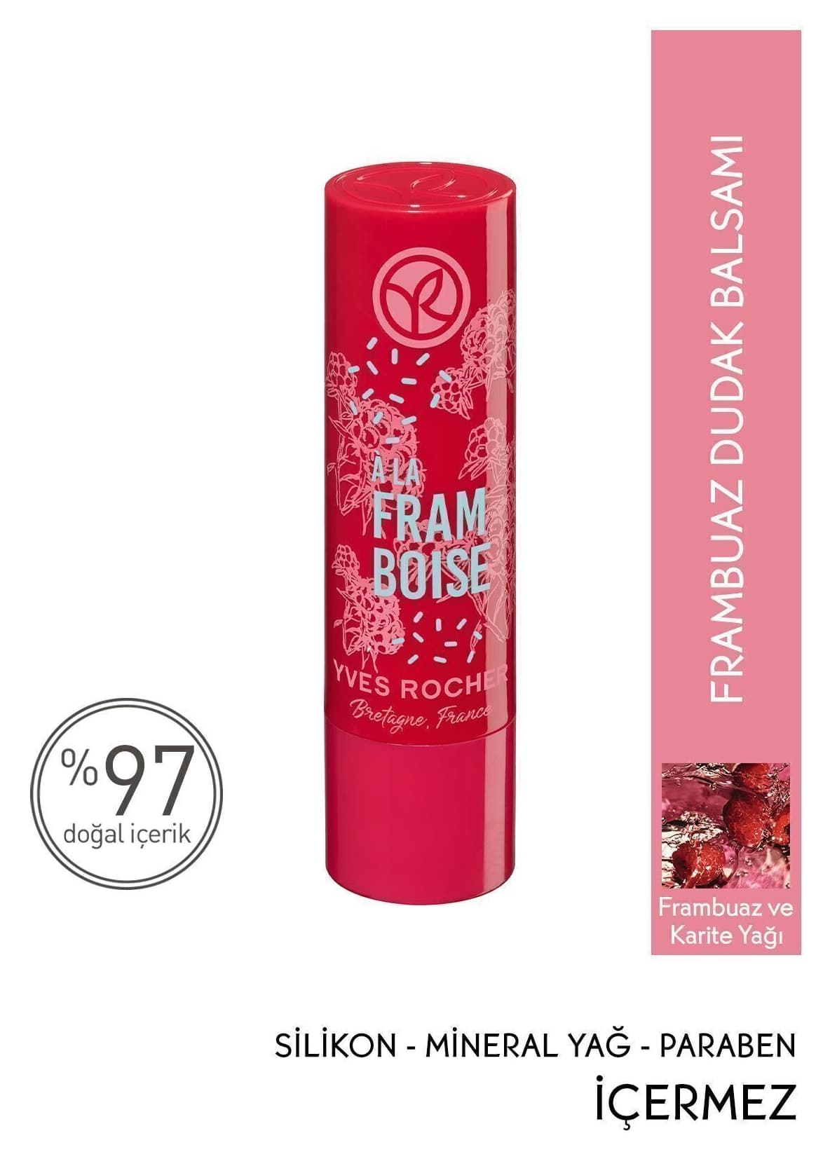 بالم لب Yves Rocher آبرسان مغذی رنگی طعم تمشک 4.8gr بالم لب Yves Rocher آبرسان مغذی رنگی طعم تمشک 4.8gr