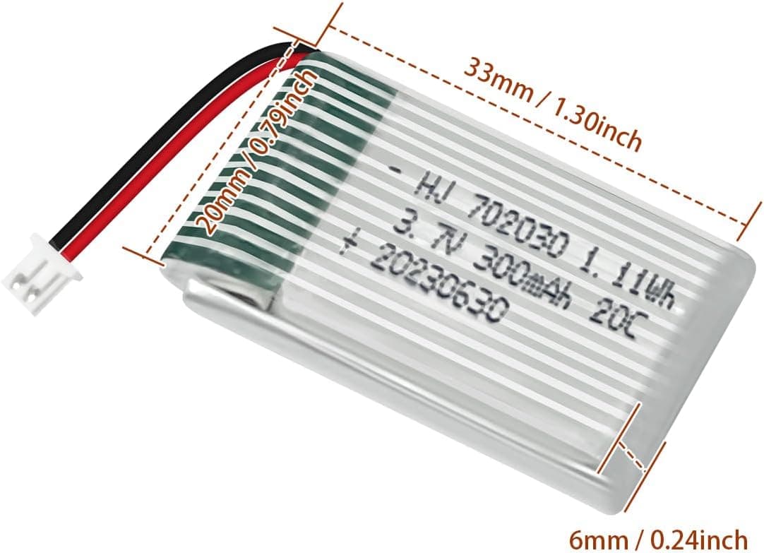 باتری لیتیومی 3.7V 300mAh دوعددی HAWK'S WORK برای اسباببازی و مدل رادیوکنترلی (PH1.25) باتری لیتیومی 3.7V 300mAh دوعددی HAWK'S WORK برای اسباببازی و مدل رادیوکنترلی (PH1.25)