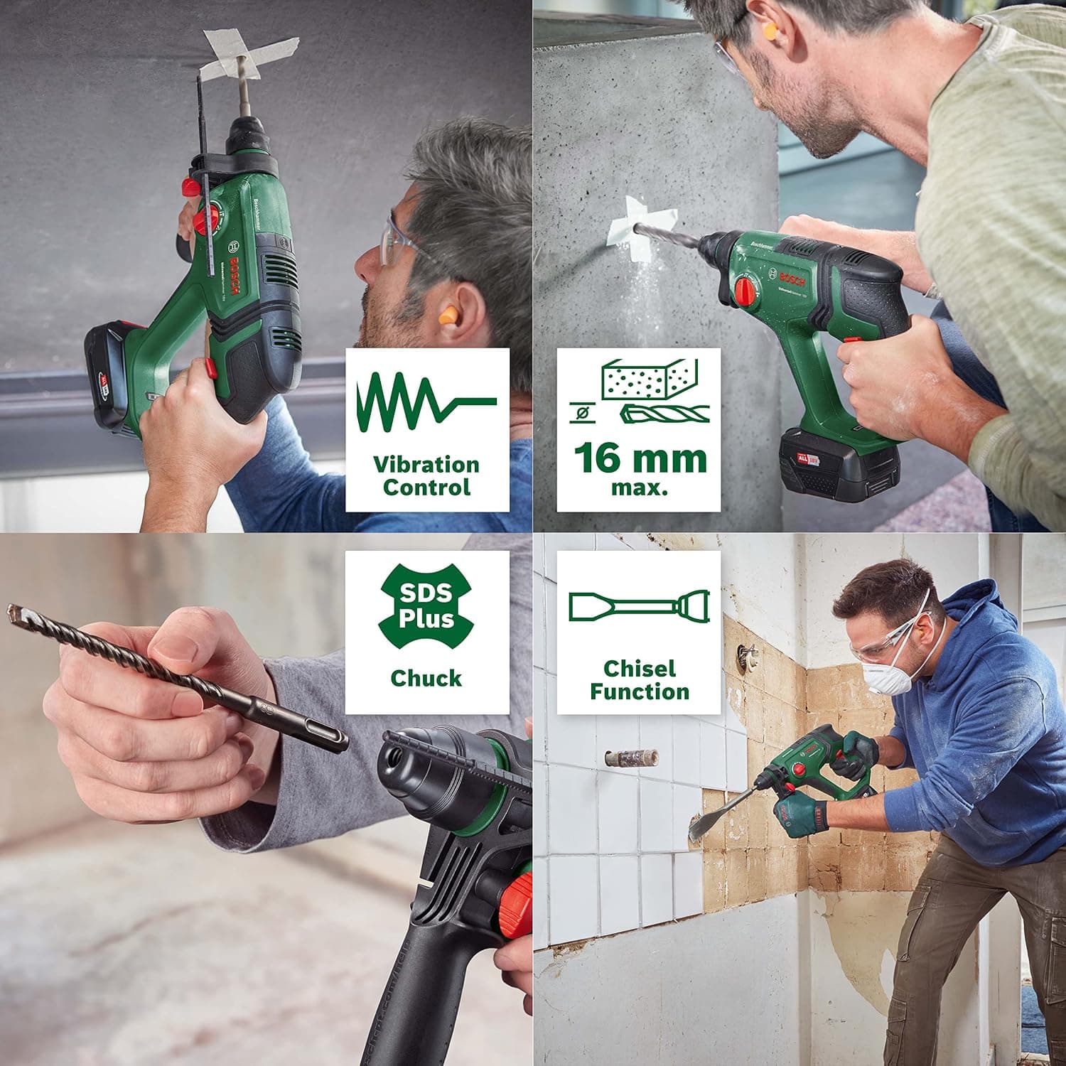 دریل چکشی شارژی Bosch ولتاژ 18V با SDS Plus دریل چکشی شارژی Bosch ولتاژ 18V با SDS Plus