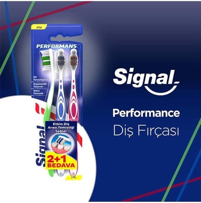 مسواک Signal با برس متوسط برای پاکسازی مؤثر دندان 2+1 مسواک Signal با برس متوسط برای پاکسازی مؤثر دندان 2+1