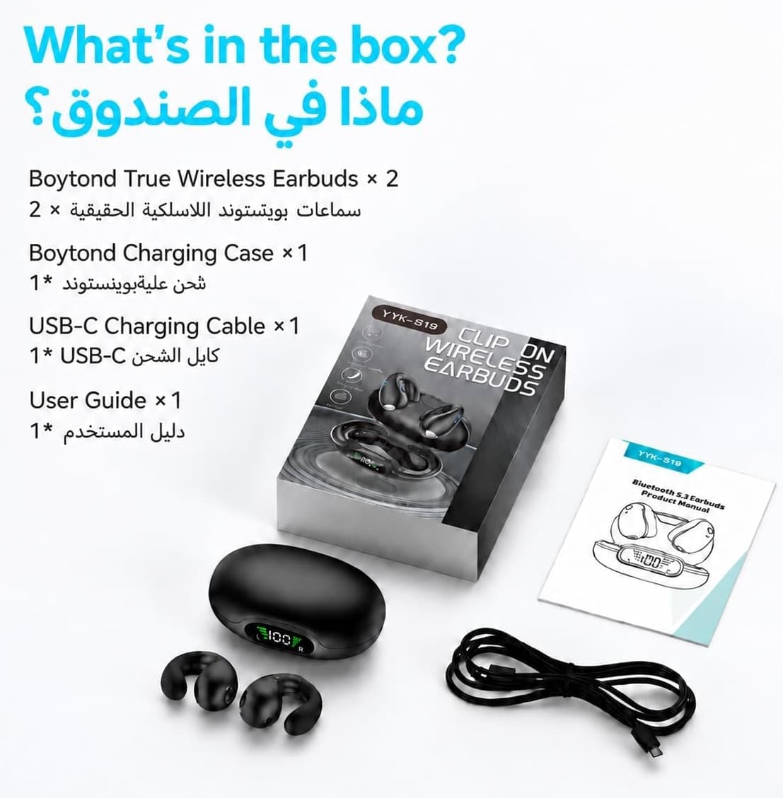 هدفون بیسیم Boytond گوشباز گیرهای ورزشی و فضای باز 60H هدفون بیسیم Boytond گوشباز گیرهای ورزشی و فضای باز 60H