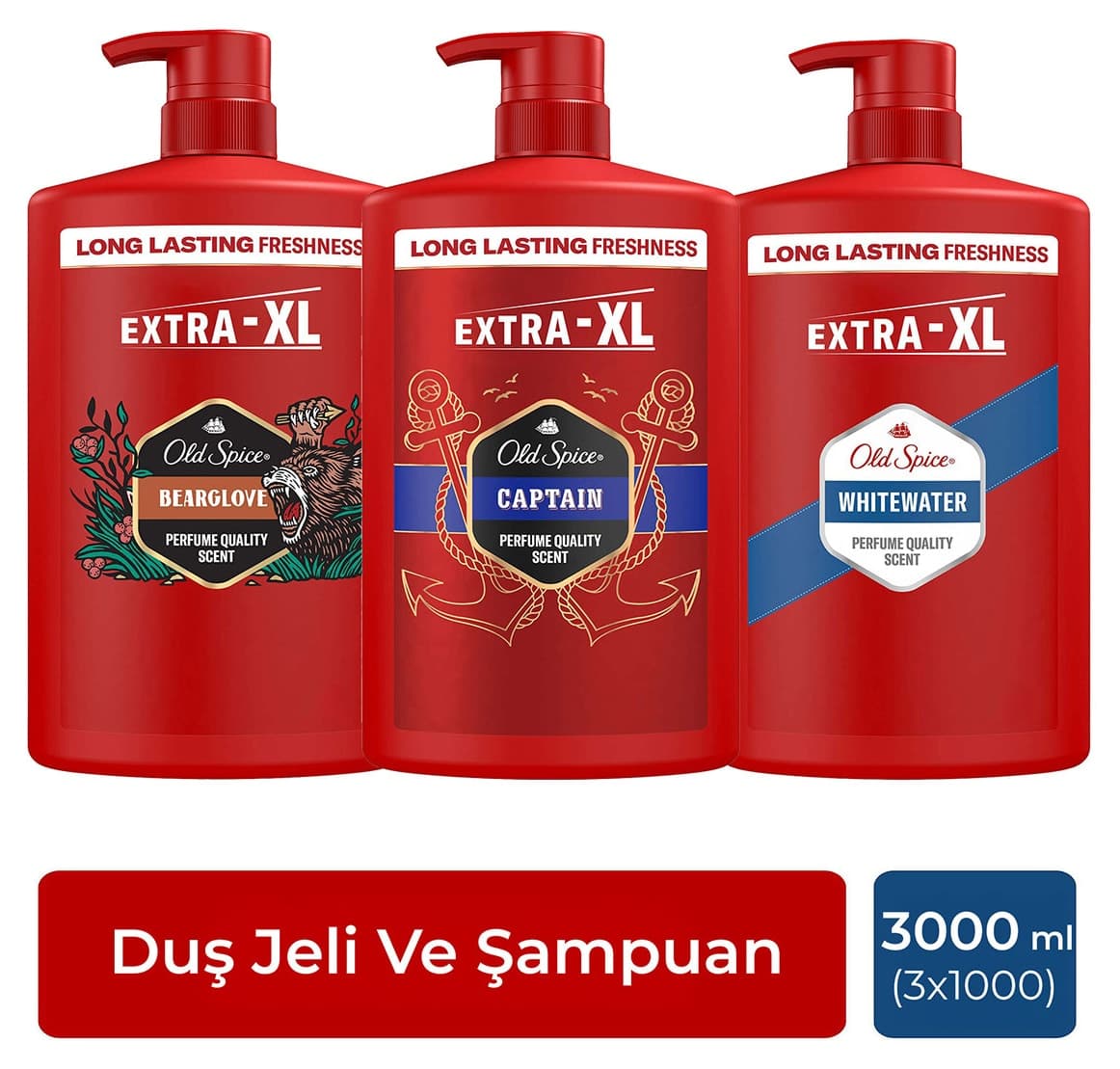 ست ۳ در ۱ ژل دوش و شامپو مردانه Old Spice مدل Captain Whitewater Bearglove 1000ml×3 ست ۳ در ۱ ژل دوش و شامپو مردانه Old Spice مدل Captain Whitewater Bearglove 1000ml×3