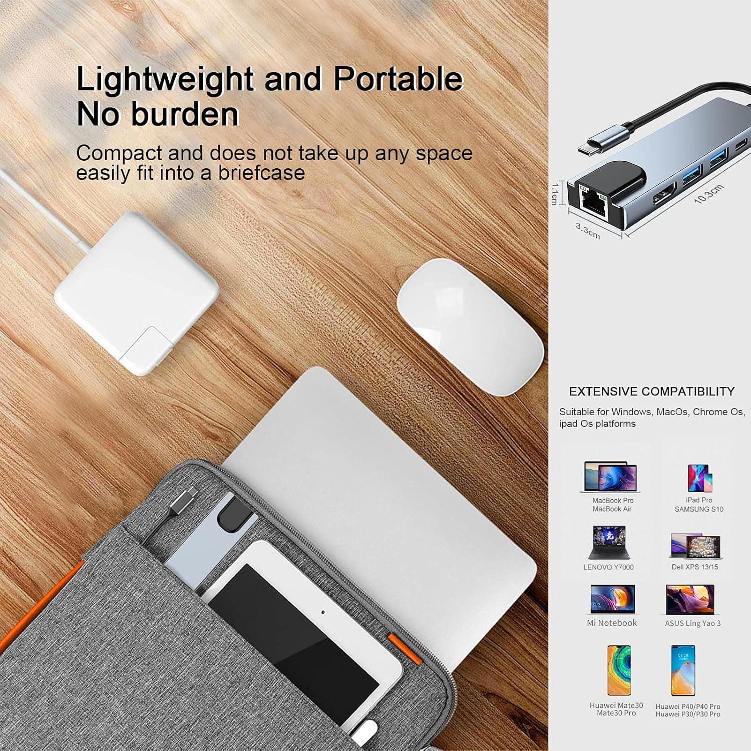هاب USB C چندپورته SZPACMATE، 8in1 با HDMI 4K، Ethernet RJ45 و USB3.0، سازگار با دستگاههای USB C هاب USB C چندپورته SZPACMATE، 8in1 با HDMI 4K، Ethernet RJ45 و USB3.0، سازگار با دستگاههای USB C