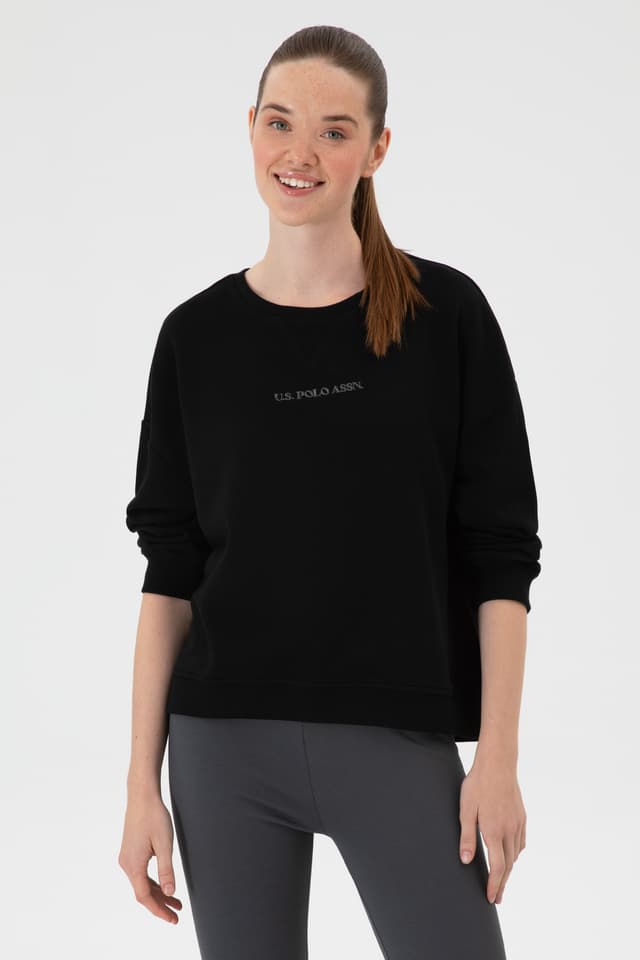 سوئیشرت زنانه U.S. Polo Assn. مشکی یقه گرد مدل 50313562-VR046 سوئیشرت زنانه U.S. Polo Assn. مشکی یقه گرد مدل 50313562-VR046
