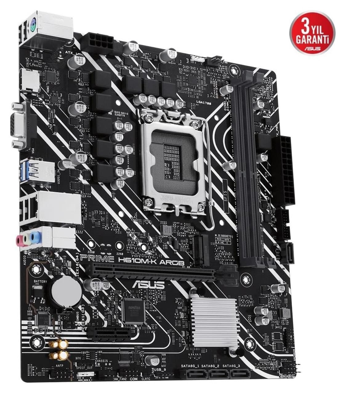مادربرد ASUS PRIME H610M-K با DDR5 VGA GLan mATX HDMI M2 USB3 RGB 1700p مادربرد ASUS PRIME H610M-K با DDR5 VGA GLan mATX HDMI M2 USB3 RGB 1700p