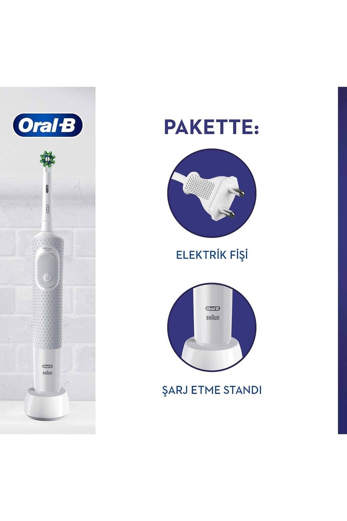 مسواک برقی Oral-B Vitality Pro سفید برای محافظت و تمیزی مسواک برقی Oral-B Vitality Pro سفید برای محافظت و تمیزی