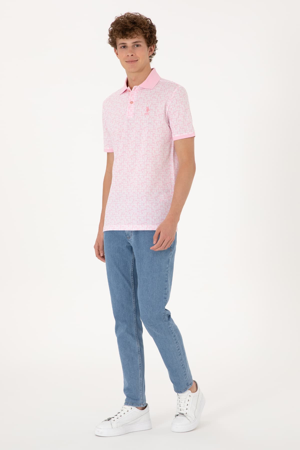 تیشرت مردانه U.S. Polo Assn. فیت معمولی یقه پولو صورتی روشن مدل 50306837-VR078 تیشرت مردانه U.S. Polo Assn. فیت معمولی یقه پولو صورتی روشن مدل 50306837-VR078