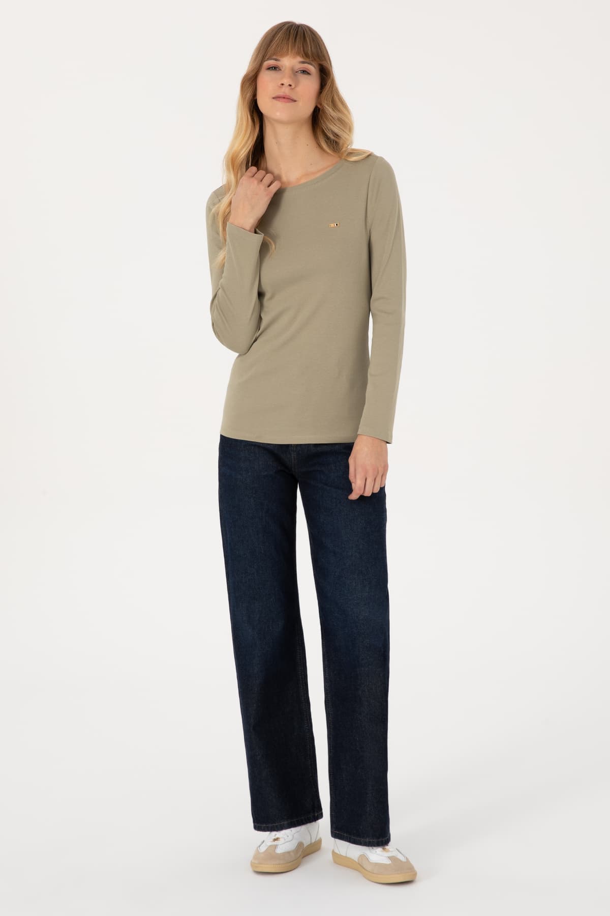 سویشرت زنانه U.S. Polo Assn. خاکی روشن اسلیم یقه گرد مدل 50315419-VR183 سویشرت زنانه U.S. Polo Assn. خاکی روشن اسلیم یقه گرد مدل 50315419-VR183