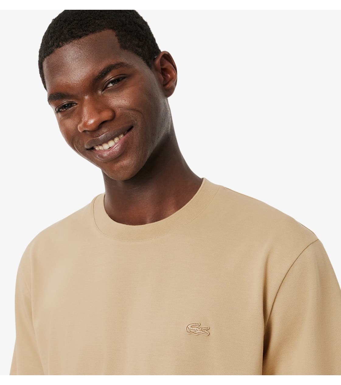 تیشرت مردانه Lacoste فیت کلاسیک یقه گرد بژ تیشرت مردانه Lacoste فیت کلاسیک یقه گرد بژ