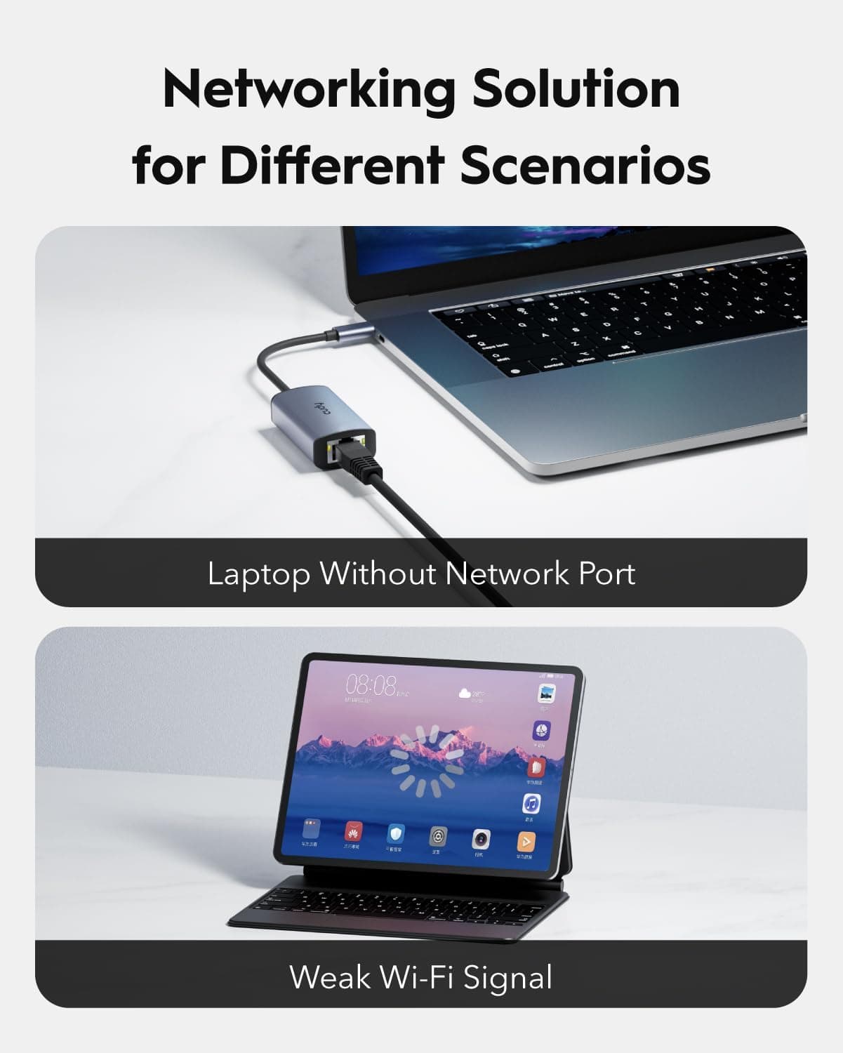 مبدل USB C به Ethernet Cudy آلومینیومی RJ45 1000Mbps Thunderbolt سازگار با MacBook، iPhone 15/16، Steam Deck و Switch مبدل USB C به Ethernet Cudy آلومینیومی RJ45 1000Mbps Thunderbolt سازگار با MacBook، iPhone 15/16، Steam Deck و Switch