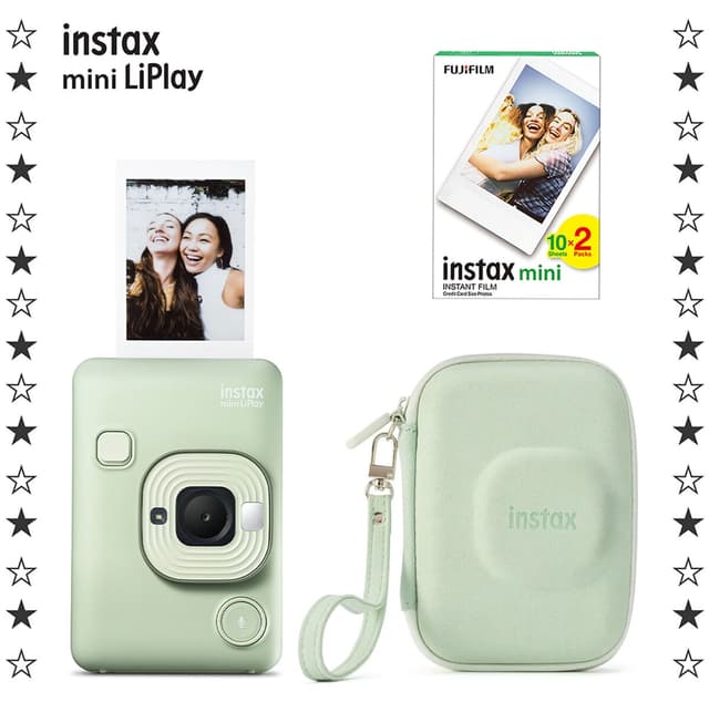 دوربین فوری Fujifilm Instax mini LiPlay سبز ماچا با 20 فیلم و کیف دوربین فوری Fujifilm Instax mini LiPlay سبز ماچا با 20 فیلم و کیف