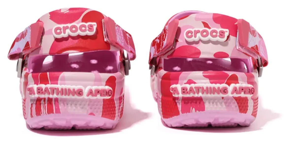 کفش زنانه Crocs Classic Clog A Bathing Ape ABC Camo صورتی کفش زنانه Crocs Classic Clog A Bathing Ape ABC Camo صورتی