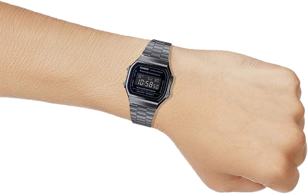 ساعت مچی یونیسکس Casio رترو دیجیتال خاکستری-مشکی مدل A168WGG-1BDF ساعت مچی یونیسکس Casio رترو دیجیتال خاکستری-مشکی مدل A168WGG-1BDF